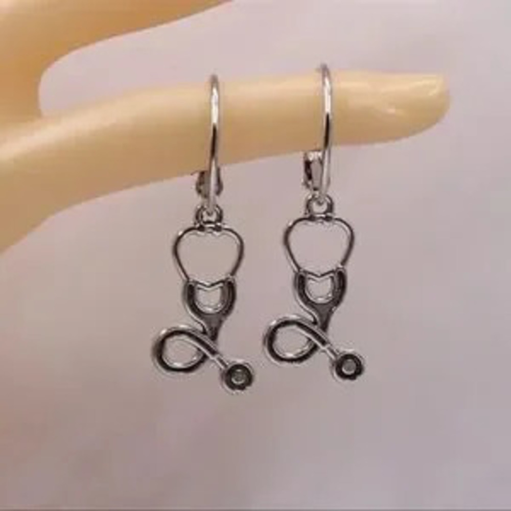 Stethoscope Earrings,Asymmetrical Earrings?, Nurse Hoop Earrings,Nurse